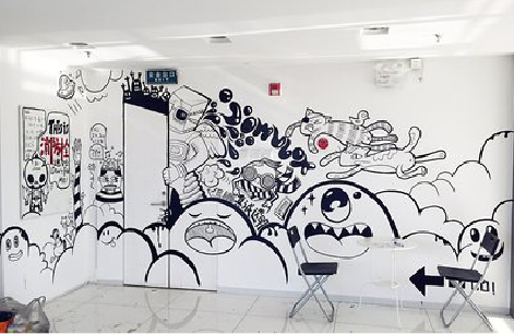 永德手绘墙并非传统涂鸦。